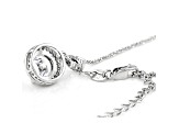 White Cubic Zirconia Platinum Over Sterling Silver Pendant With Chain 3.31ctw