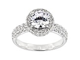 White Cubic Zirconia Platinum Over Sterling Silver Ring 3.92ctw