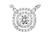 White Cubic Zirconia Platinum Over Sterling Silver Necklace 1.44tctw
