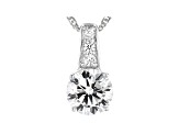 White Cubic Zirconia Platinum Over Sterling Silver Pendant With Chain 3.97ctw