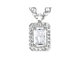 White Cubic Zirconia Platinum Over Sterling Silver Necklace 0.58ctw