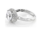 White Cubic Zirconia Platinum Over Sterling Silver Ring 5.32ctw