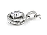 White Cubic Zirconia Platinum Over Sterling Silver Pendant With Chain 2.67ctw