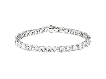 Picture of White Cubic Zirconia Platinum Over Sterling Silver Tennis Bracelet 27.54ctw