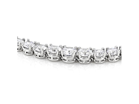 White Cubic Zirconia Platinum Over Sterling Silver Adjustable Bracelet 11.44ctw