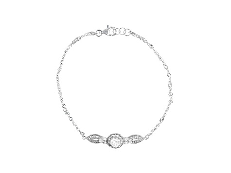 White Cubic Zirconia Platinum Over Sterling Silver Bracelet 1.57ctw