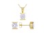 White Cubic Zirconia 18K Yellow Gold Over Sterling Silver Pendant With Chain And Earrings 4.86ctw