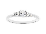 White Cubic Zirconia Rhodium Over Sterling Silver Promise Ring 0.53ctw