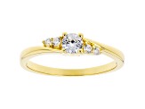 White Cubic Zirconia 18K Yellow Gold Over Sterling Silver Promise Ring 0.53ctw