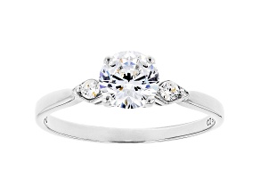 White Cubic Zirconia Rhodium Over Sterling Silver Promise Ring 1.46ctw