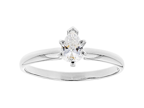White Cubic Zirconia Rhodium Over Sterling Silver Promise Ring 0.60ctw