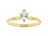 White Cubic Zirconia 18K Yellow Gold Over Sterling Silver Promise Ring 0.60ctw