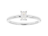 White Cubic Zirconia Rhodium Over Sterling Silver Promise Ring 0.43ctw