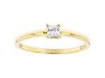 White Cubic Zirconia 18K Yellow Gold Over Sterling Silver Promise Ring 0.24ctw