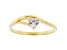 White Cubic Zirconia 18K Yellow Gold Over Sterling Silver Heart Promise Ring 0.37ctw