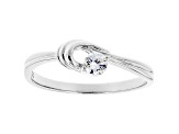 White Cubic Zirconia Rhodium Over Sterling Silver Promise Ring 0.31ctw