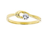 White Cubic Zirconia 18K Yellow Gold Over Sterling Silver Promise Ring 0.31ctw