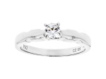 White Cubic Zirconia Rhodium Over Sterling Silver Promise Ring 0.40ctw