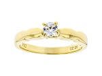 White Cubic Zirconia 18K Yellow Gold Over Sterling Silver Promise Ring 0.40ctw