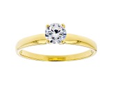 White Cubic Zirconia 18K Yellow Gold Over Sterling Silver Promise Ring 0.81ctw