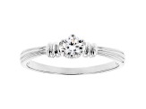 White Cubic Zirconia Rhodium Over Sterling Silver Promise Ring 0.36ctw