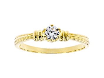 Picture of White Cubic Zirconia 18K Yellow Gold Over Sterling Silver Promise Ring 0.36ctw