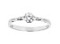 White Cubic Zirconia Rhodium Over Sterling Silver Promise Ring 0.55ctw
