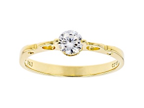 White Cubic Zirconia 18K Yellow Gold Over Sterling Silver Promise Ring 0.55ctw