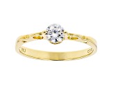 White Cubic Zirconia 18K Yellow Gold Over Sterling Silver Promise Ring 0.55ctw