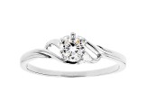 White Cubic Zirconia Rhodium Over Sterling Silver Promise Ring 0.55ctw