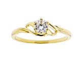 White Cubic Zirconia 18K Yellow Gold Over Sterling Silver Promise Ring 0.55ctw