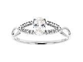 White Cubic Zirconia Rhodium Over Sterling Silver Promise Ring 0.72ctw