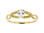 White Cubic Zirconia 18K Yellow Gold Over Sterling Silver Promise Ring 0.72ctw