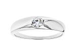 White Cubic Zirconia Rhodium Over Sterling Silver Promise Ring 0.40ctw