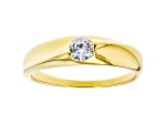 White Cubic Zirconia 18K Yellow Gold Over Sterling Silver Promise Ring 0.40ctw
