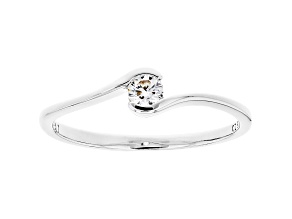 White Cubic Zirconia Rhodium Over Sterling Silver Promise Ring 0.24ctw