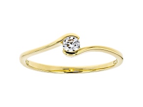 White Cubic Zirconia 18K Yellow Gold Over Sterling Silver Promise Ring 0.24ctw