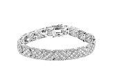 White Cubic Zirconia Rhodium Over Sterling Silver Tennis Bracelet 8.85ctw