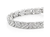 White Cubic Zirconia Rhodium Over Sterling Silver Tennis Bracelet 8.85ctw