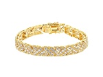 White Cubic Zirconia 18K Yellow Gold Over Sterling Silver Tennis Bracelet 8.85ctw