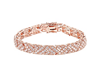 Picture of White Cubic Zirconia 18K Rose Gold Over Sterling Silver Tennis Bracelet 8.85ctw