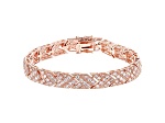 White Cubic Zirconia 18K Rose Gold Over Sterling Silver Tennis Bracelet 8.85ctw
