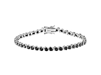 Picture of Black Cubic Zirconia Rhodium Over Sterling Silver Tennis Bracelet 7.85ctw