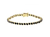 Black Cubic Zirconia 18K Yellow Gold Over Sterling Silver Tennis Bracelet 7.85ctw