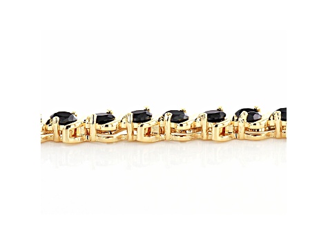 Black Cubic Zirconia 18K Yellow Gold Over Sterling Silver Tennis Bracelet 7.85ctw