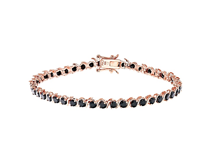 額縁 TT1807 Black Cubic Zirconia 18K Rose Gold Over Sterling Silver