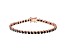 Black Cubic Zirconia 18K Rose Gold Over Sterling Silver Tennis Bracelet 7.85ctw