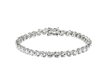 Picture of White Cubic Zirconia Rhodium Over Sterling Silver Tennis Bracelet 14.17ctw
