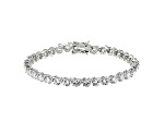White Cubic Zirconia Rhodium Over Sterling Silver Tennis Bracelet 14.17ctw
