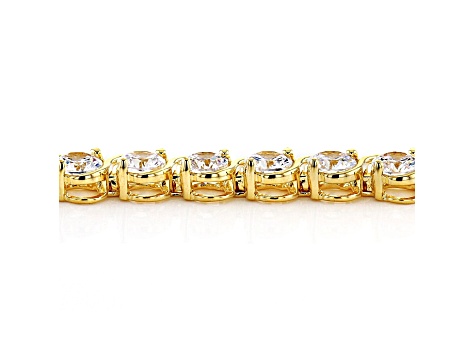 White Cubic Zirconia 18K Yellow Gold Over Sterling Silver Tennis Bracelet 14.17ctw
